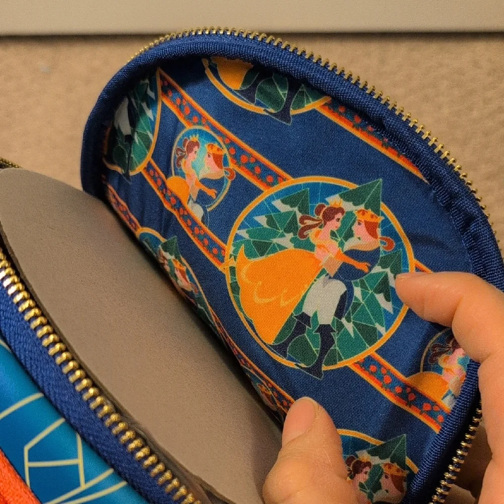 Loungefly Disney Stained Glass Beauty & The Beast Crossbody Convertible Backpack